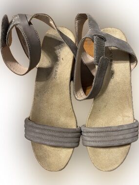 Lucky Brand Taupe Strappy Ankle Sandals